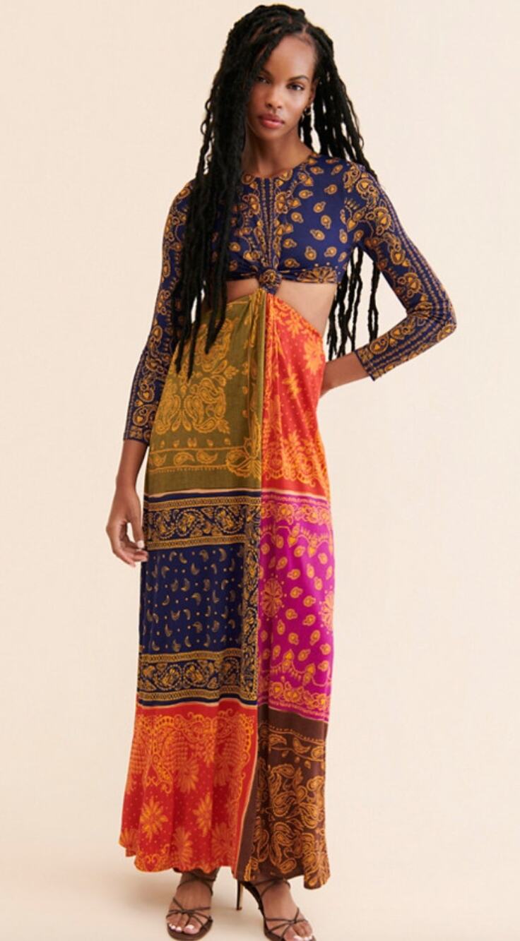 NWT Farm Rio Bandana Dream Cut Out Maxi Dress